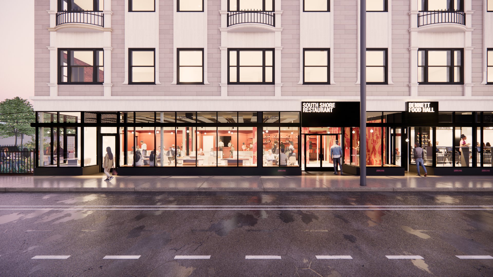 TIDE Anchor exterior storefront — South Shore Restaurant and Bennett Food Hall