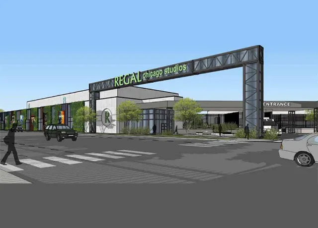 Regal Mile Studios rendering — film studio campus at 79th and Stony Island